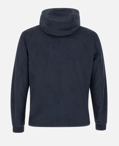 Herno Tailored Blue Coat With Zip-up Front In Blue