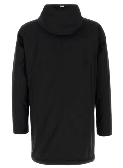 Herno Men Black Stretch Nylon Parka In Black
