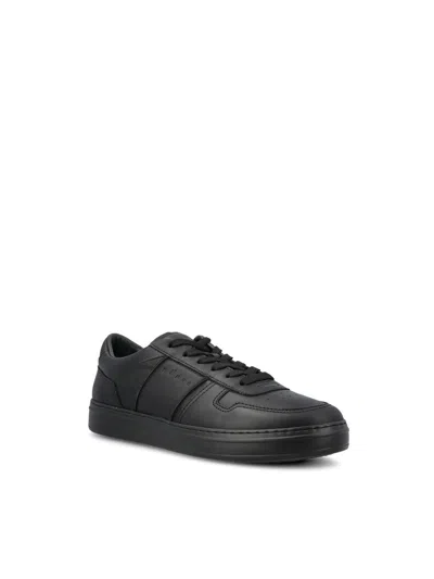 Hogan Leather Sneakers With Flat Sole And Perforated Toe Cap In Black