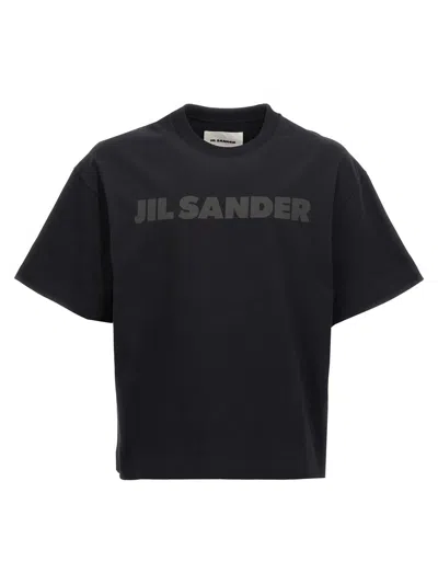 Jil Sander Logo Print T-shirt In Black