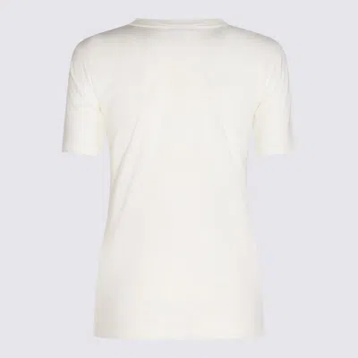 Jil Sander Comfort Fit White Logo T-shirt In White