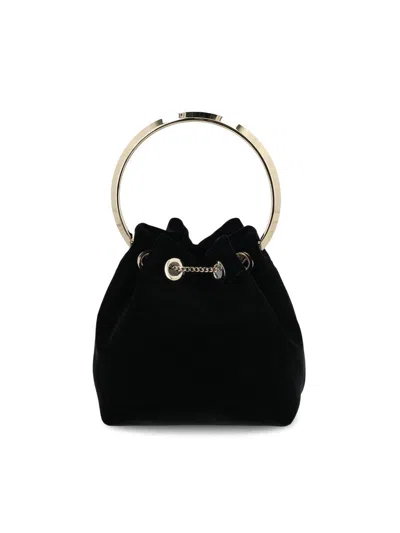 Jimmy Choo Bonbon Handbag With Drawstring Closure And Circular Metal Handle