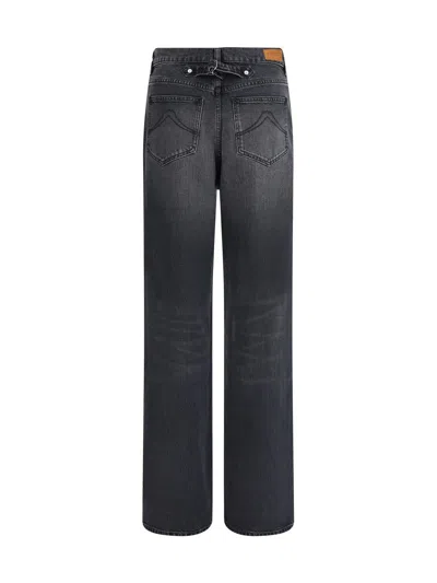 Kenzo Modern Straight Cut Denim Trousers In Gray