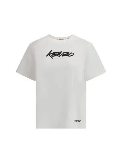 Kenzo Pure Cotton Graphic T-shirt For Comfort In White