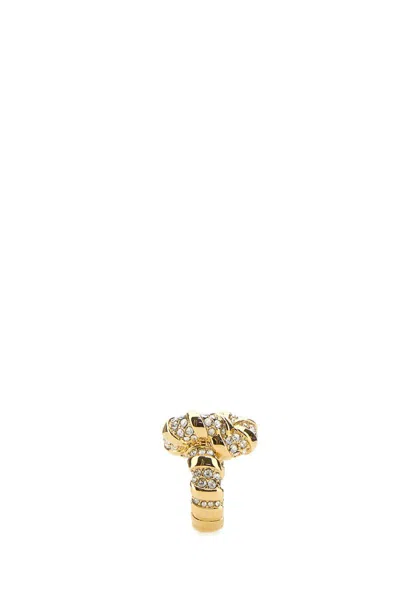 Lanvin Melodie Embellished Bow Detailed Ring In Gold