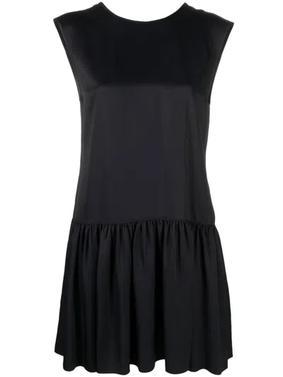 Lanvin Round-neck Sleeveless Minidress In Black