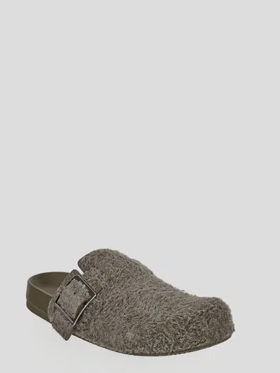 Loewe Textured Surface Slip-on Slippers In Green