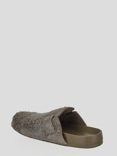 Loewe Textured Surface Slip-on Slippers In Green