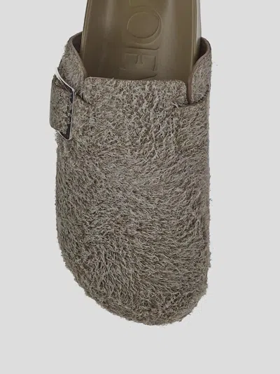 Loewe Textured Surface Slip-on Slippers In Green