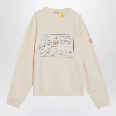 Moncler X Gilga Farm By Donald Glover Men's Ivory Cotton Sweatshirt