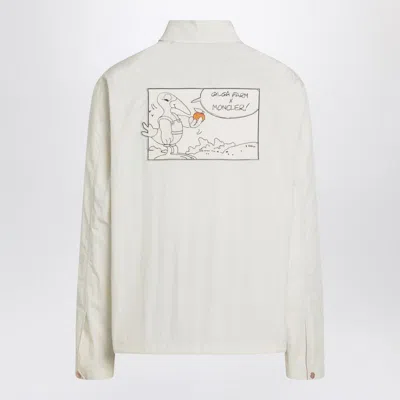 Moncler X Gilga Farm By Donald Glover White Satsuma Shacket In Canvas And Nylon