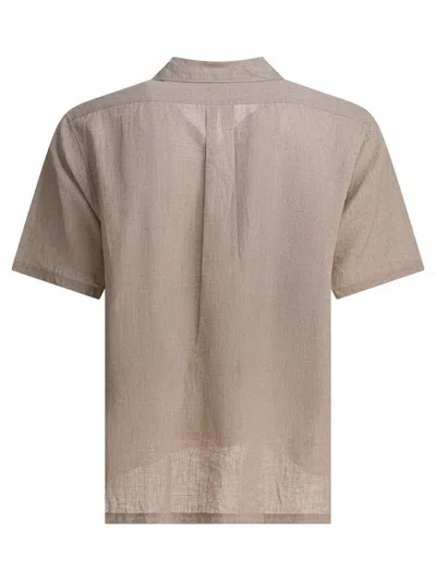 Nonnative Lightweight Linen Shirt With Classic Collar In Brown