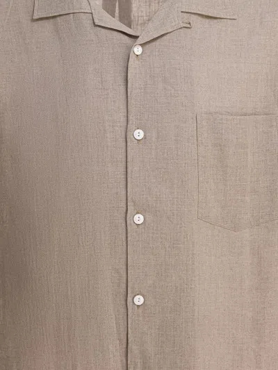 Nonnative Lightweight Linen Shirt With Classic Collar In Brown