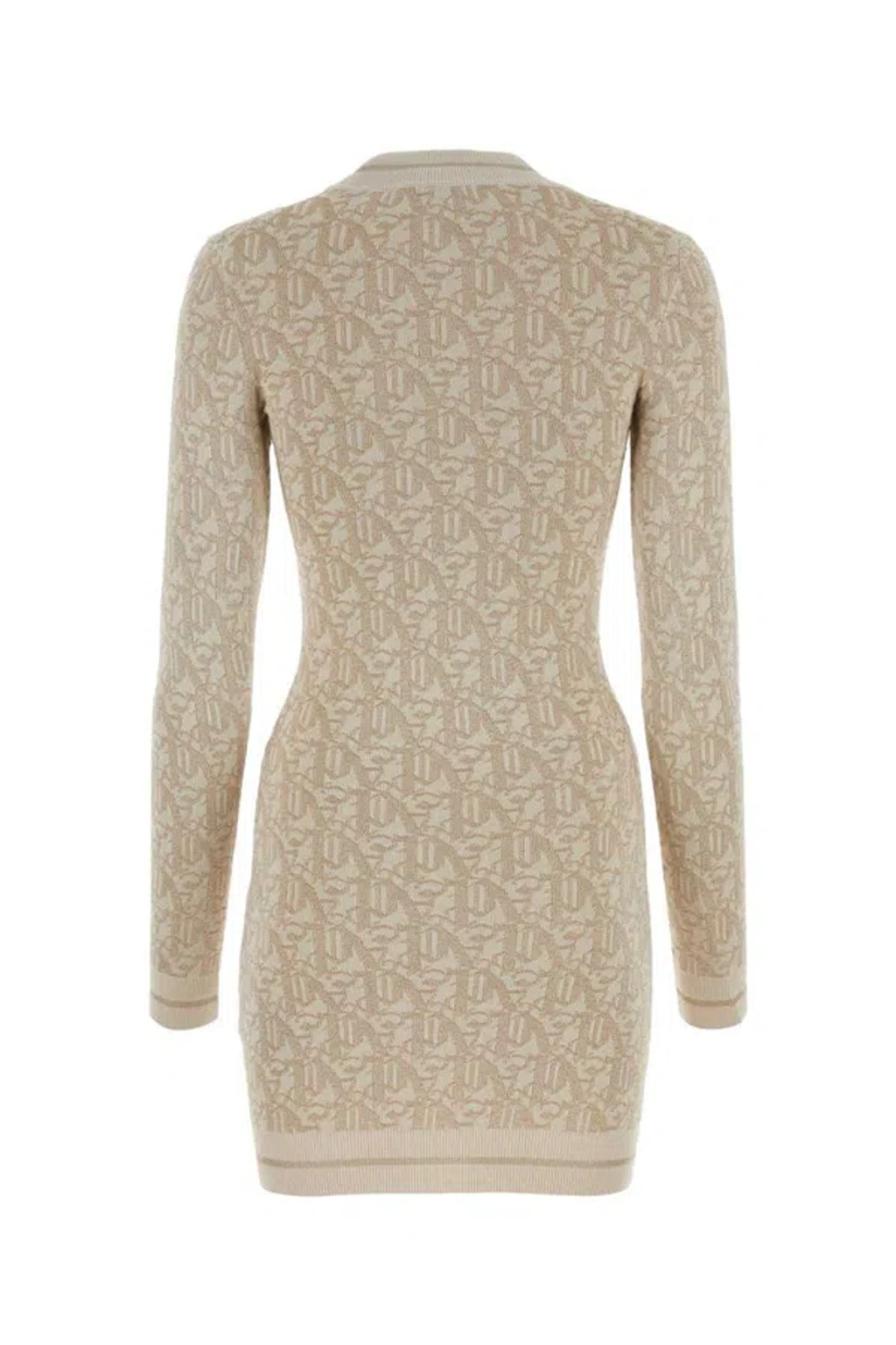 Palm Angels Monogram Jacquard Mini Dress In White | ModeSens