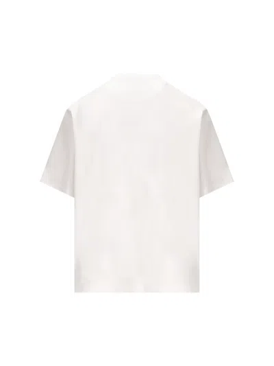 Prada Oversized White Cotton Logo T-shirt In Neutral