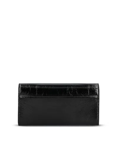 Roger Vivier Patent Leather Belle Vivier Wallet On Chain In Black