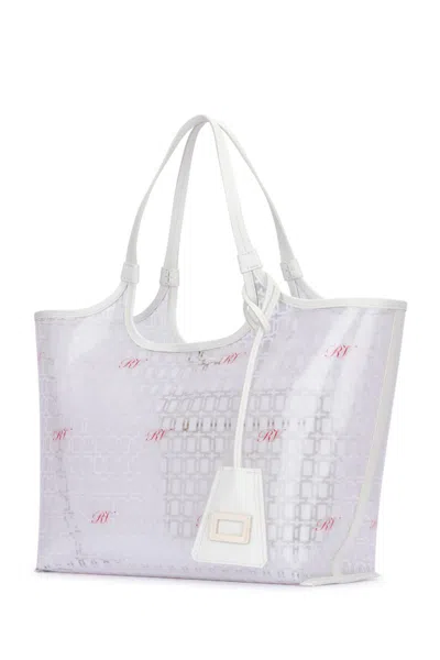 Roger Vivier Textured Crocodile Transparent Tote