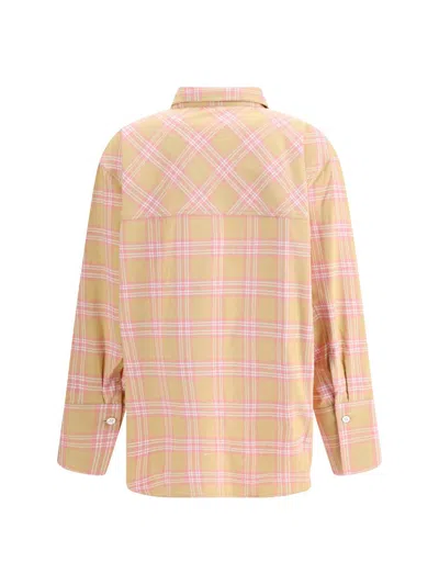 Rohe Check Flannel Overshirt Pink Beige Check In Neutral