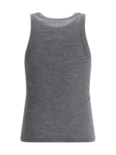 Rohe Ribbed Tank Top Dark Grey Melange In Gray