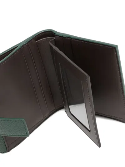 Ferragamo Gancini Compact Wallet In Green