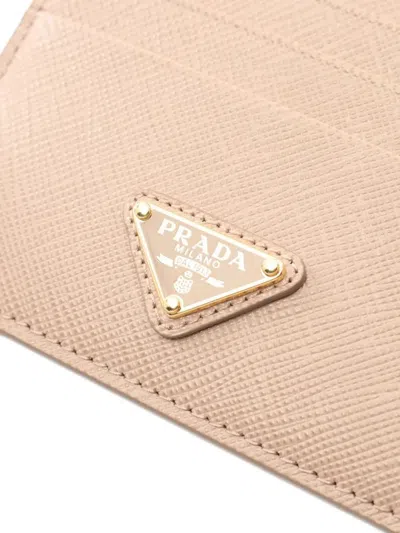 Pre-owned Prada 2020s Triangle-logo Leather Card Case