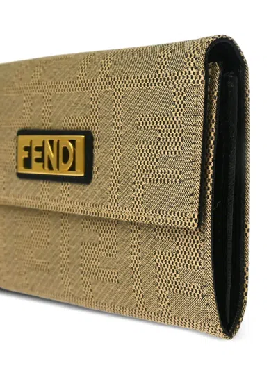 Pre-owned Fendi 1990s Zucca Pattern Wallet
