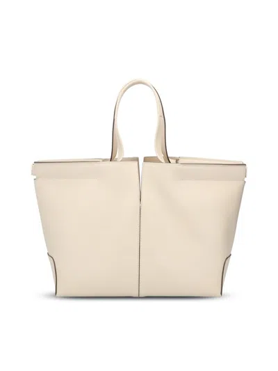 Tod's Shopping Leather Tote Bag In Neutral