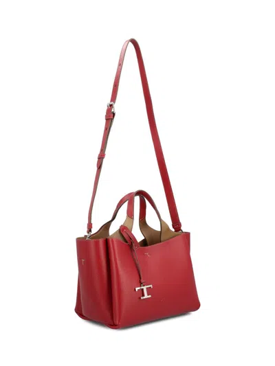 Tod's Mini Double Handle Crossbody Bag In Red