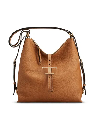 Tod's T Timeless Shoulder Bag In Leather Small In Brown