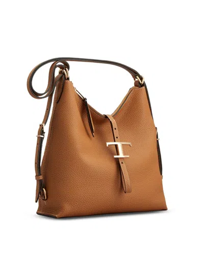 Tod's T Timeless Shoulder Bag In Leather Small In Brown