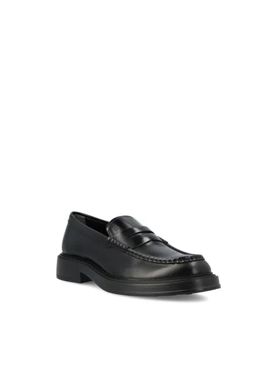 Tod's Smooth Leather Loafers In Black