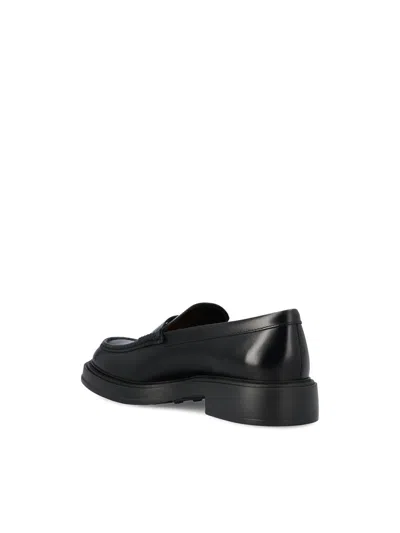 Tod's Smooth Leather Loafers In Black
