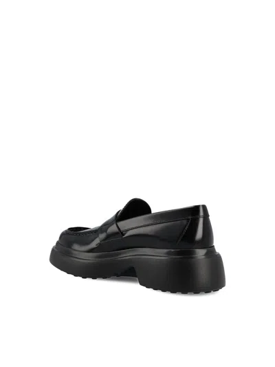 Tod's Leather Loafers With Chunky Sole And Glossy Finish In Black