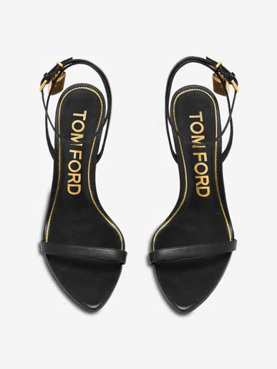 Tom Ford Leather Padlock Sandals In Black