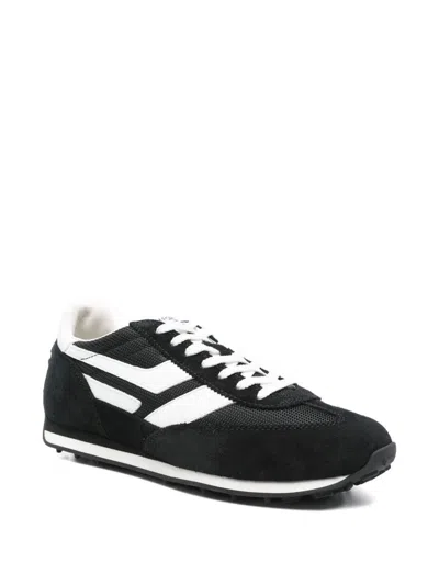 Tom Ford Suede Sneakers With Contrast Panels And Flat Sole In Black