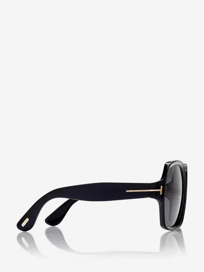 Tom Ford Saffron Round Sunglasses In Black