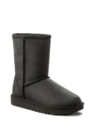 Ugg W Classic Short Leather Shoes In Black