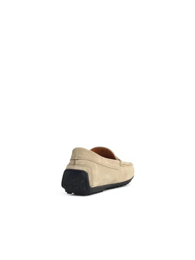 Tod's 'city Gommino' Beige Suede Loafers Men