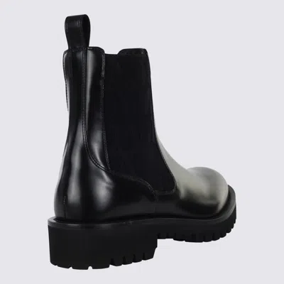 Valentino Garavani Black Leather Boots In Black