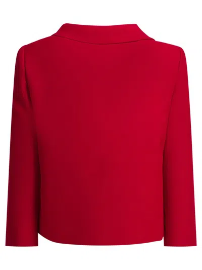 Valentino Womens Paris Heart-button Relaxed-fit Wool And Silk Jacket In Red