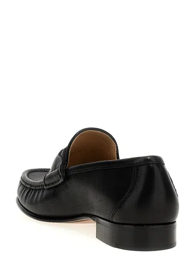 Valentino Garavani Vlogo Signature Leather Loafers In Black