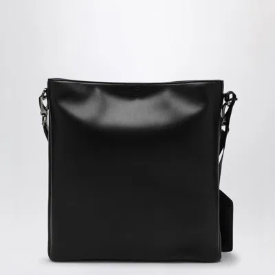 Valentino Garavani Logo Lock Leather Shoulder Bag In Black