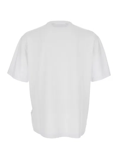 Palm Angels White Short-sleeved T-shirt With Monogram Pa Embroidery In White