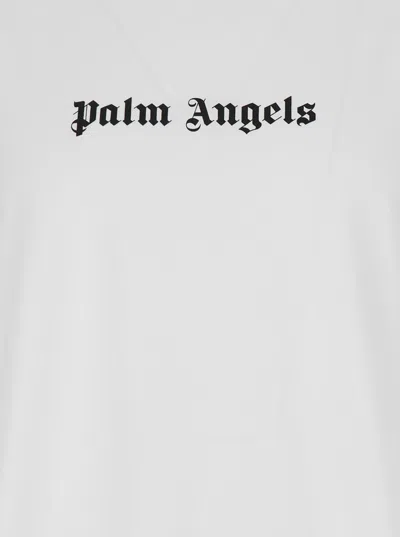 Palm Angels White Short-sleeved T-shirt With Monogram Pa Embroidery In White