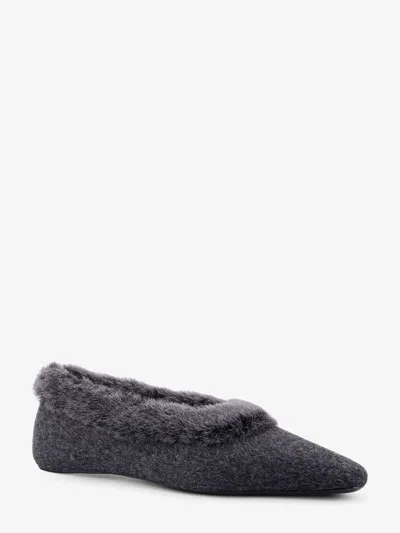 Totême Toteme Women Shearling Edge Wool Ballerinas In Blue