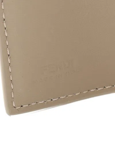 Pre-owned Fendi 20s Baguette Micro Trifold Leather Wallet