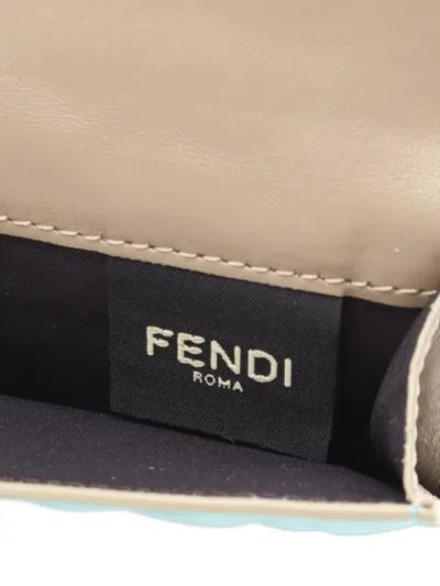 Pre-owned Fendi 20s Baguette Micro Trifold Leather Wallet