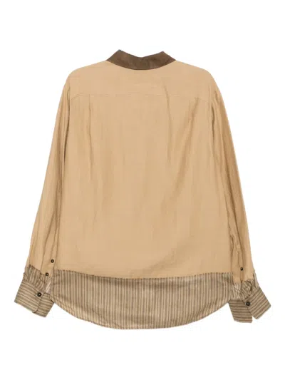Ziggy Chen Striped Shirt In Neutral