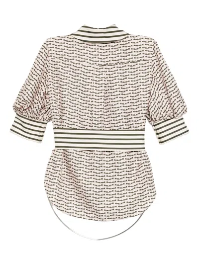 Dice Kayek Geometric Shirt In Neutral