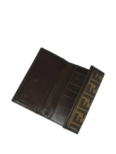 Pre-owned Fendi 1990-2000s Zucca Leather Wallet